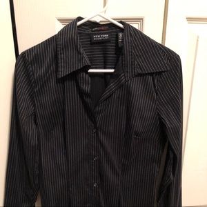 New York & company pinstripe blouse